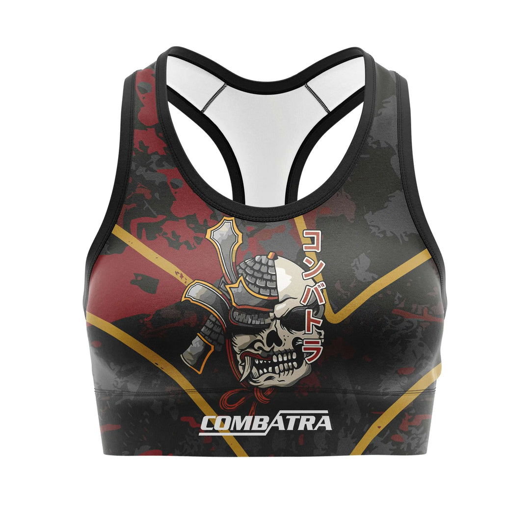 Samurai Skull Sports Bra front view | Combatra