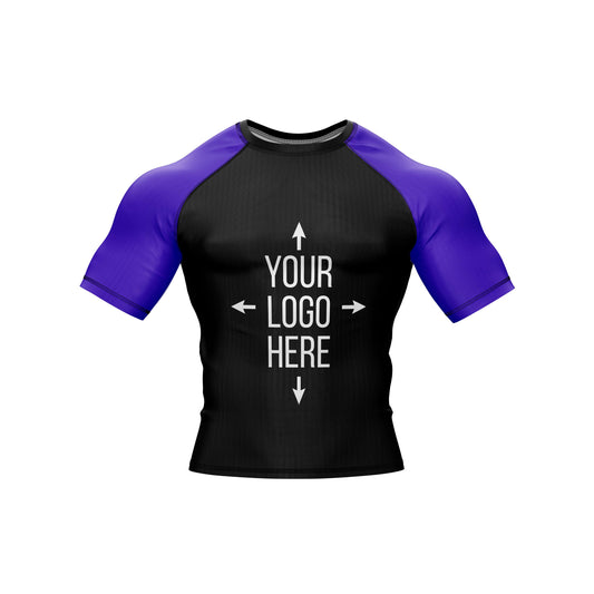 Customizable Black and Purple Compression Rash Guard