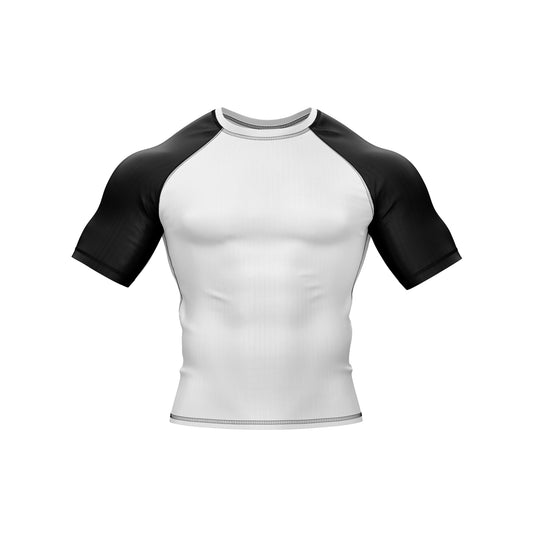 White and Black Compression Rash Guard