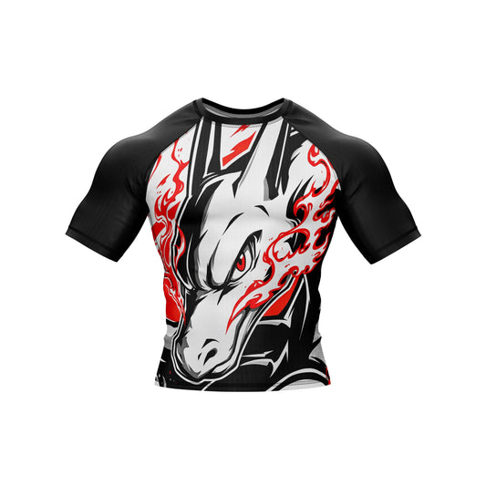 White Fierce Dragon Premium BJJ Rashguard