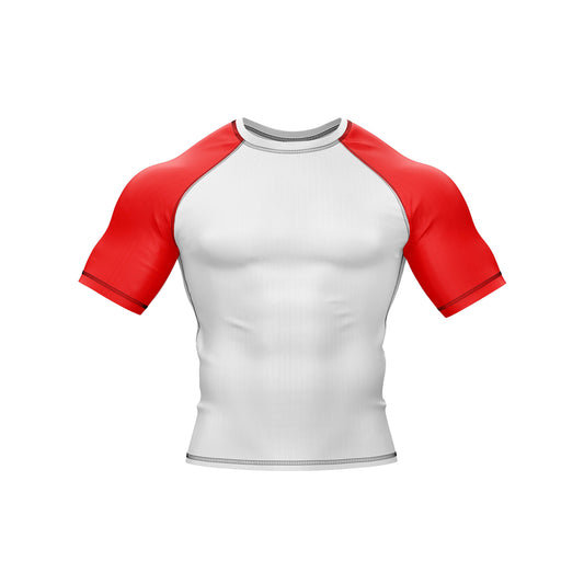 Red and White Compression Rash Guard