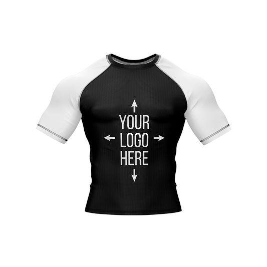 Customizable Black and White Compression Rash Guard