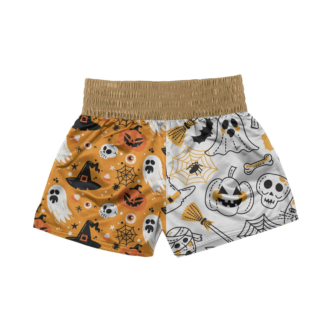 Halloween Club Fight Muay Thai Shorts back view | Combatra