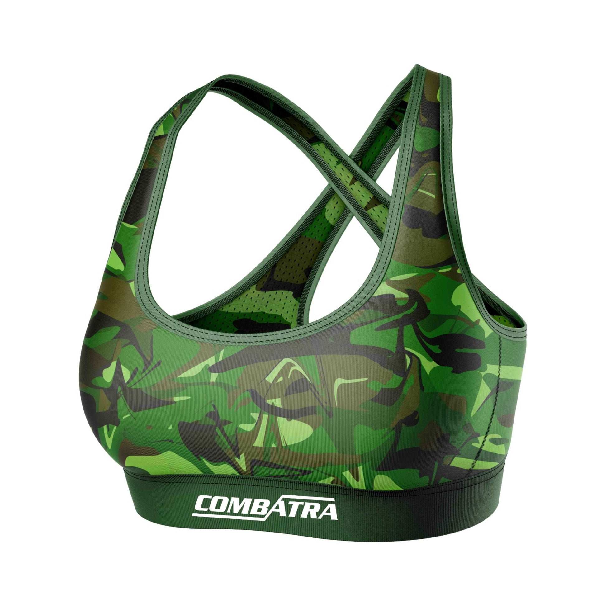 Green Battlefield Camo Sports Bra