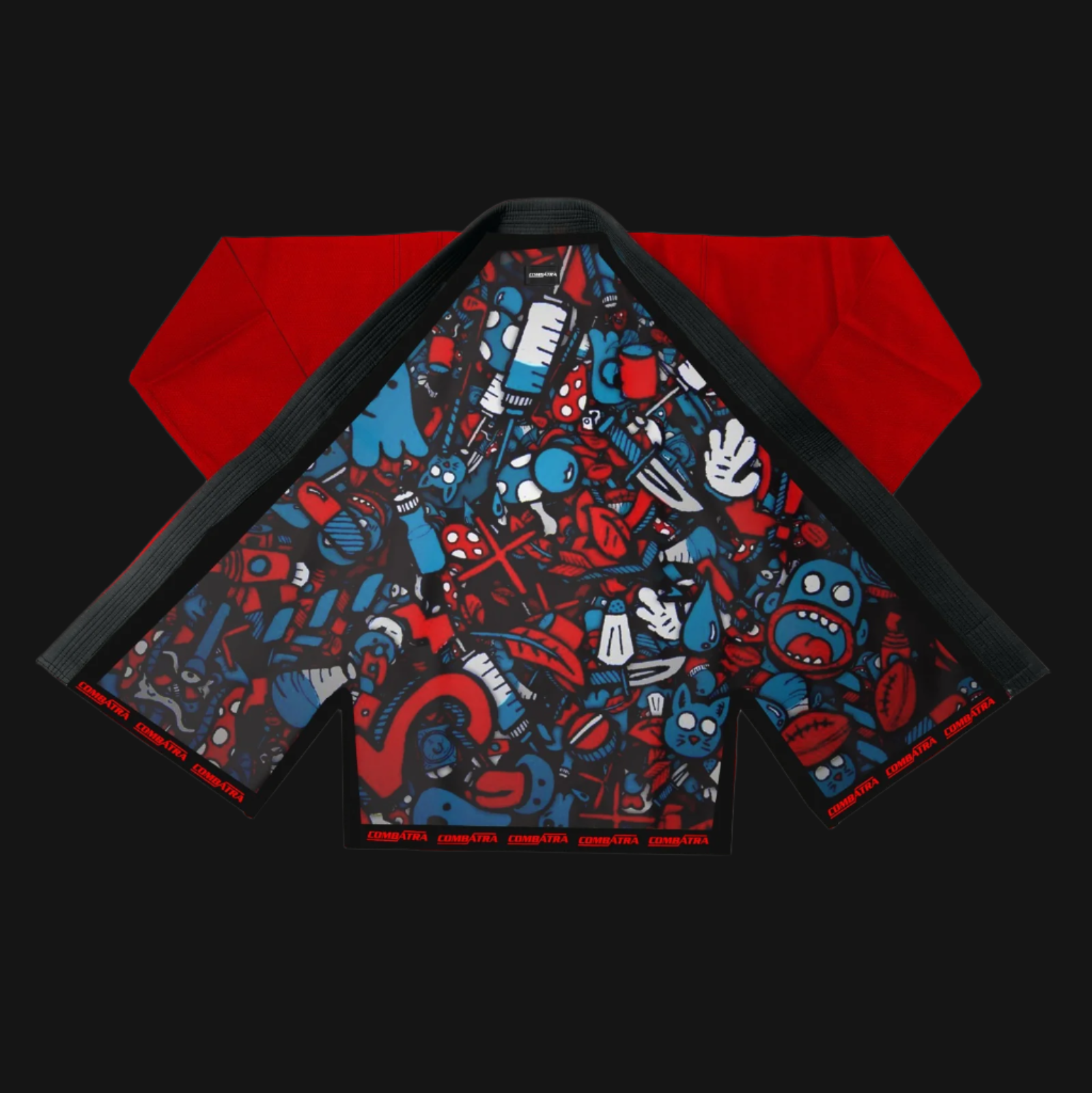 Premium Red Brazilian Jiu-Jitsu Gi with Unique Inner Design