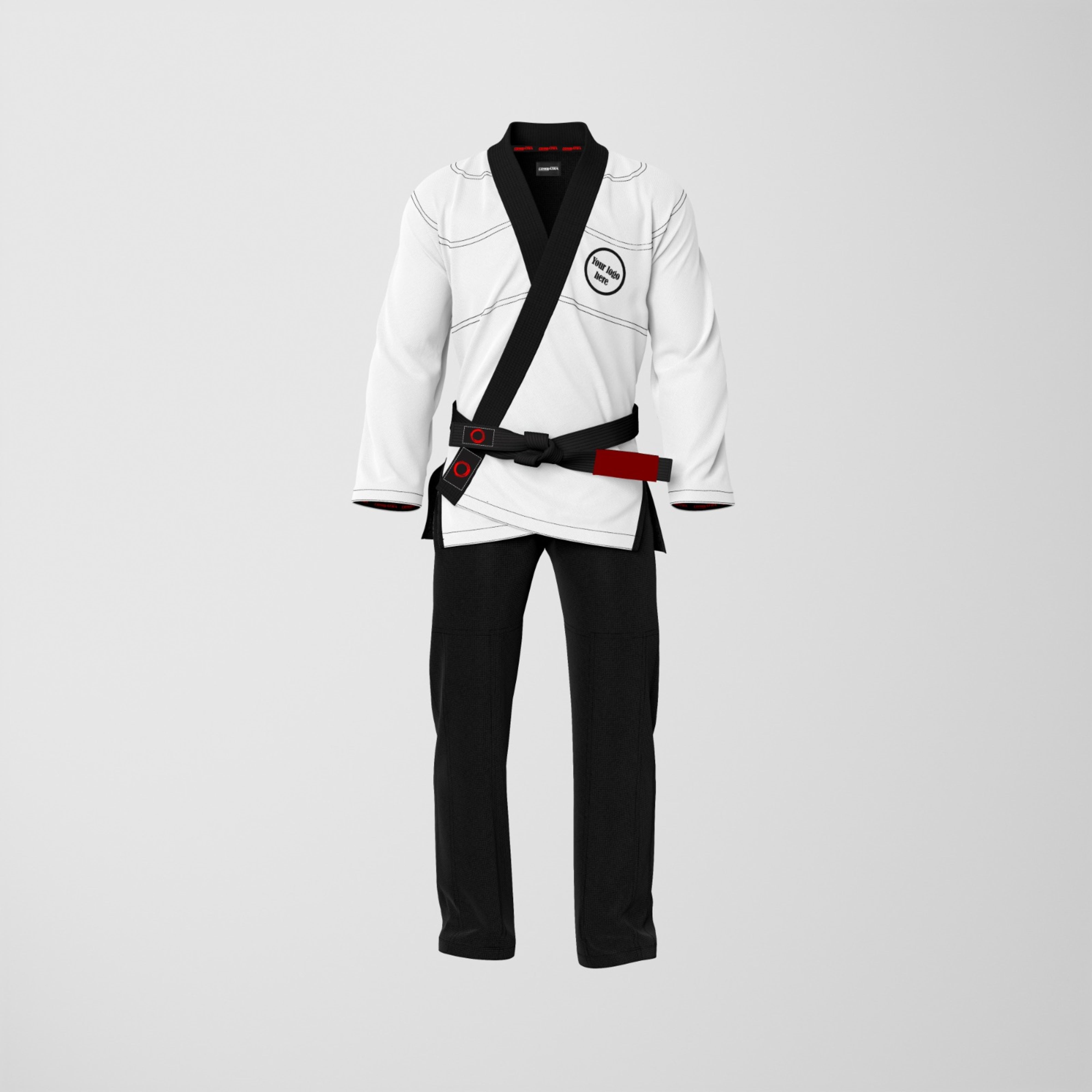 Custom white and black Brazilian Jiu Jitsu Gi