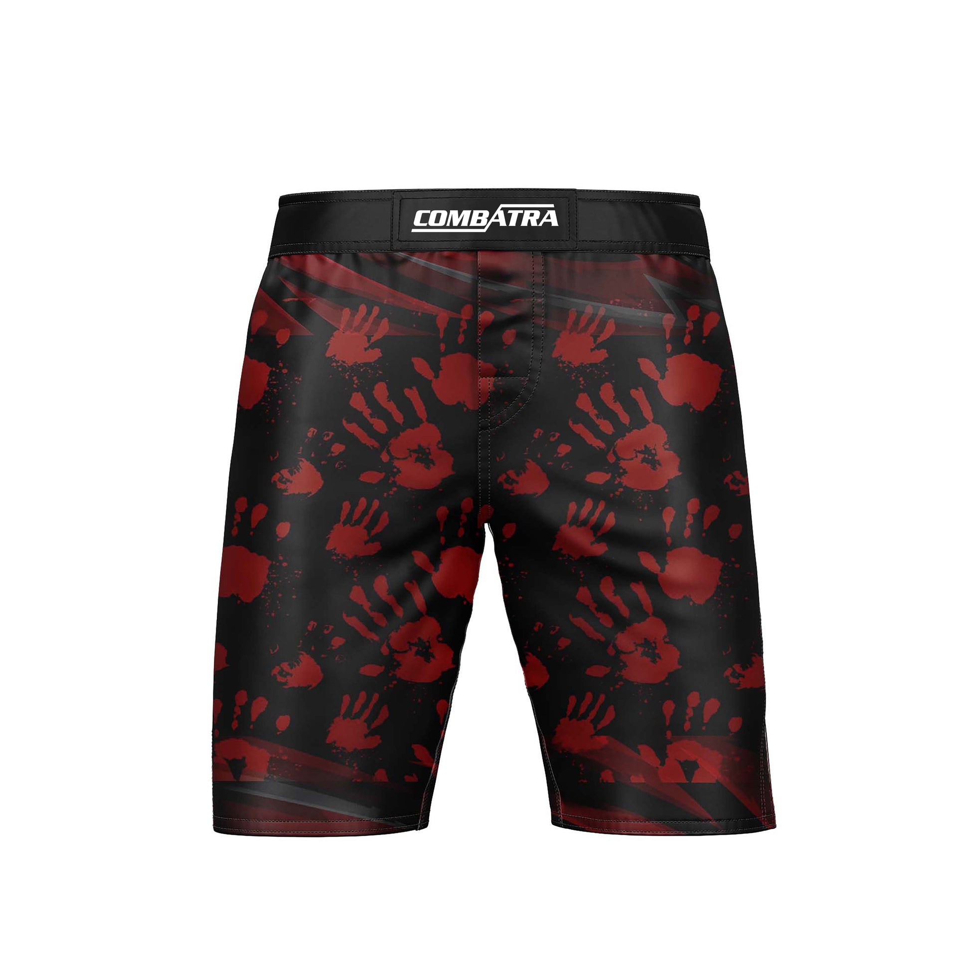 Handprint Red and Black MMA Shorts - Combatra