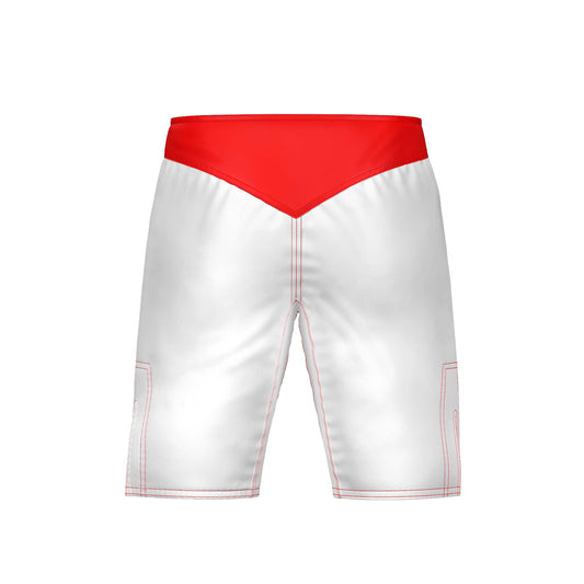 Red and White Combat MMA Shorts - Combatra