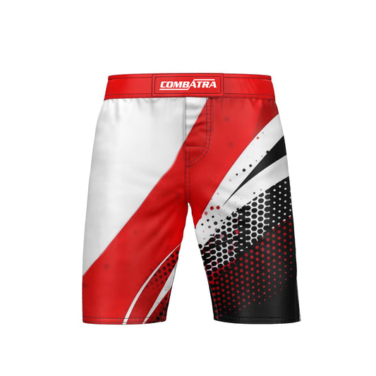 Red and White Combat MMA Shorts - Combatra