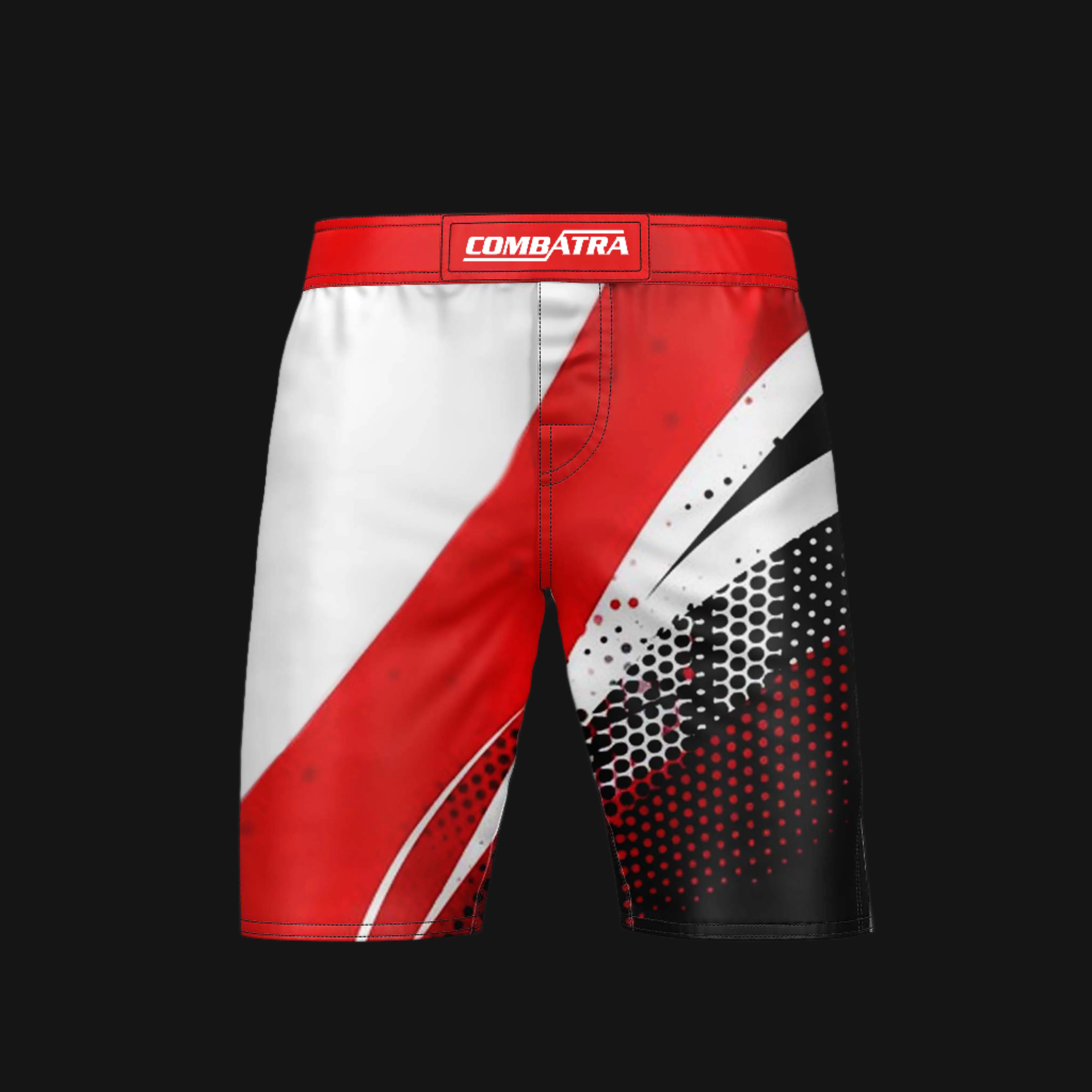 Red and White Combat MMA Shorts