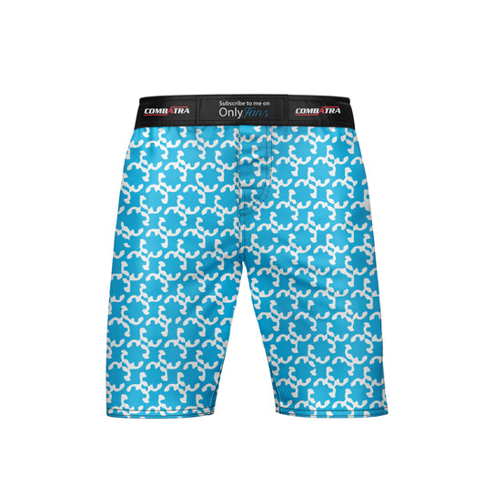 Abstract  Sky Blue MMA Shorts - Combatra