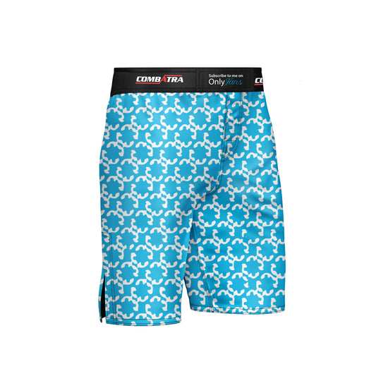 Abstract  Sky Blue MMA Shorts - Combatra