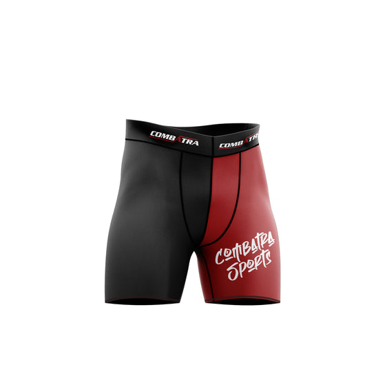 Combatra Sports Red & Black Compression Shorts