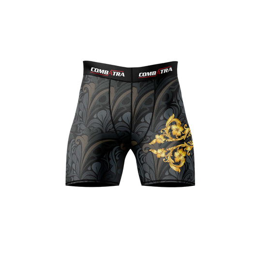 Golden Black Compression Shorts