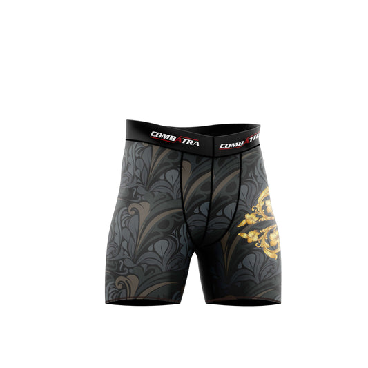 Golden Black Compression Shorts
