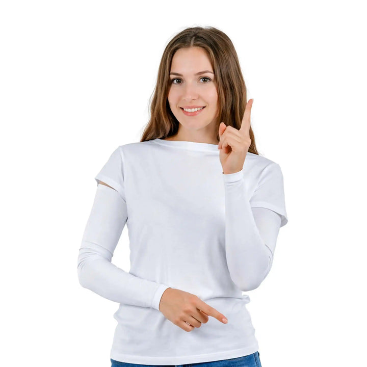 Combatra Cricket White Arm Sleeves – UPF 50+