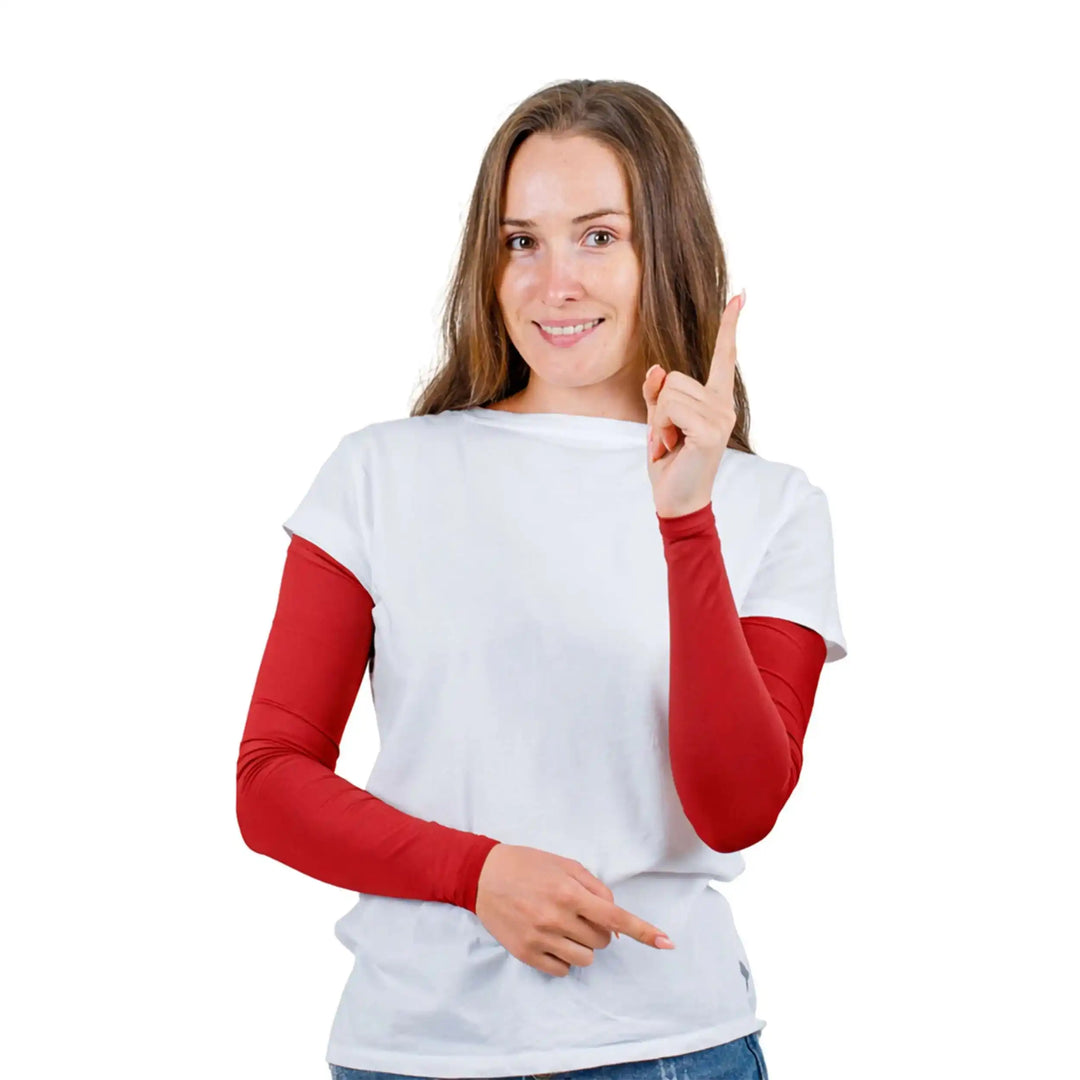 Combatra Cricket Red Arm Sleeves – UPF 50+