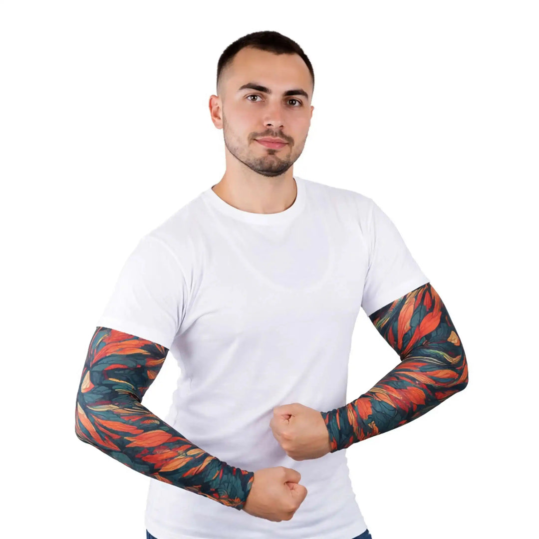 Combatra Feather Design Compression Arm Sleeves – UPF 50+