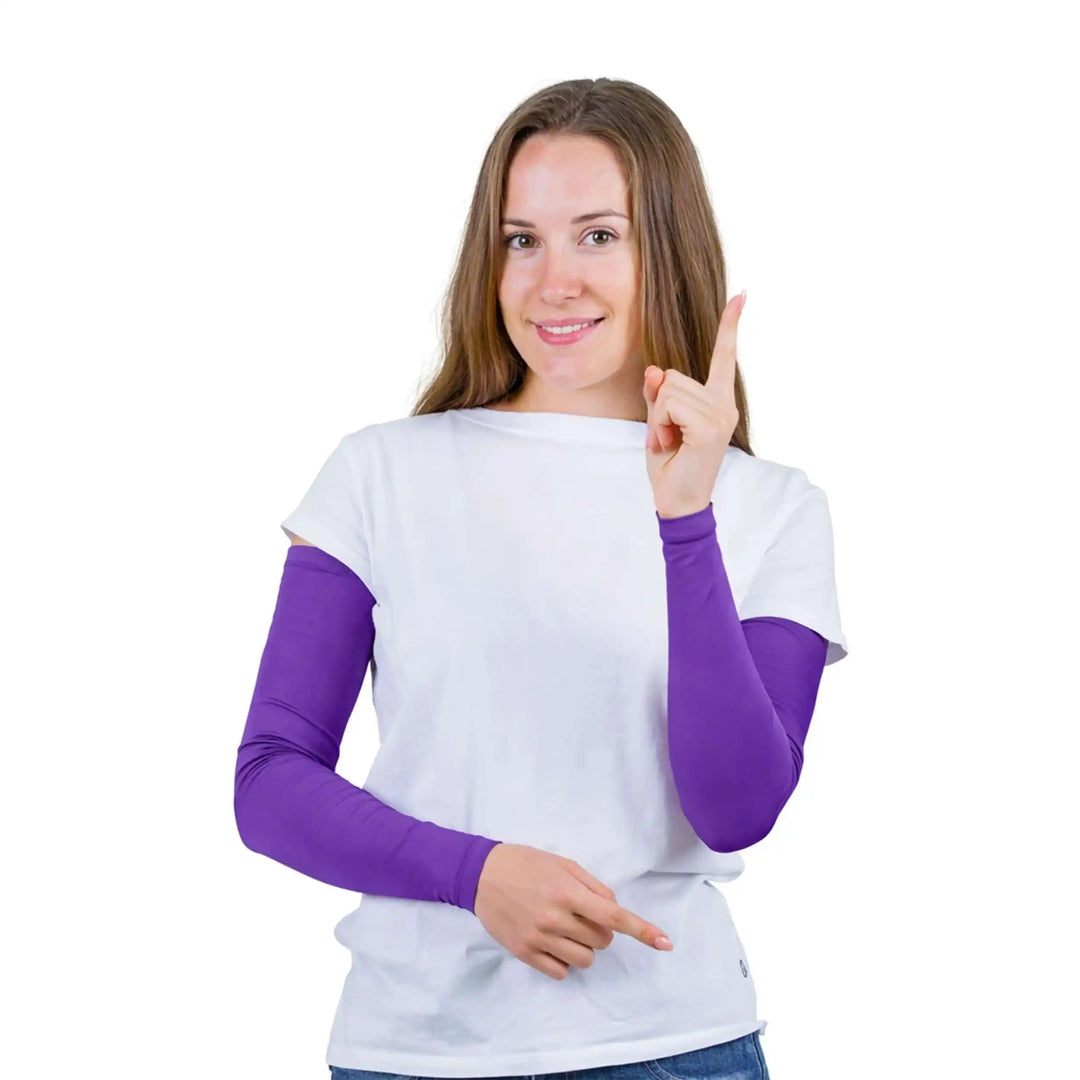 Purple Compression Arm Sleeves – UPF 50+ | Combatra
