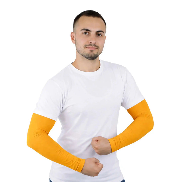Yellow Compression Arm Sleeves – UPF 50+ | Combatra