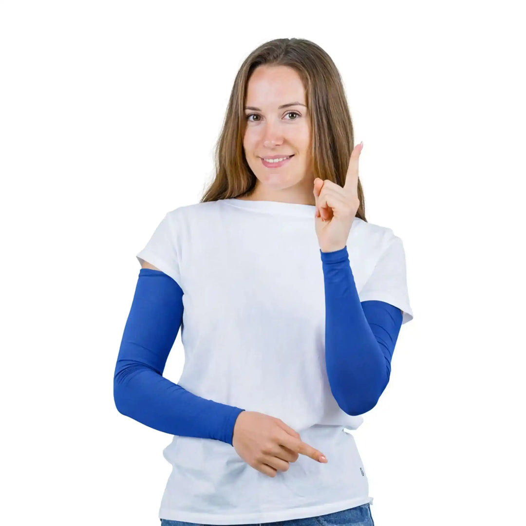 Combatra Camping Mid Blue Arm Sleeves – UPF 50+