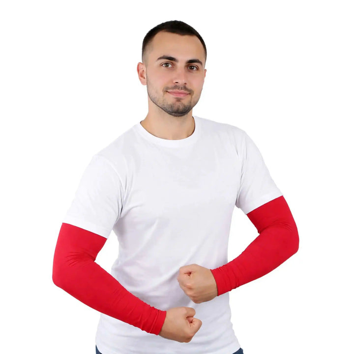Combatra Cricket Red Arm Sleeves – UPF 50+