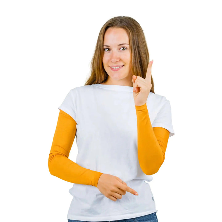 Yellow Compression Arm Sleeves – UPF 50+ | Combatra