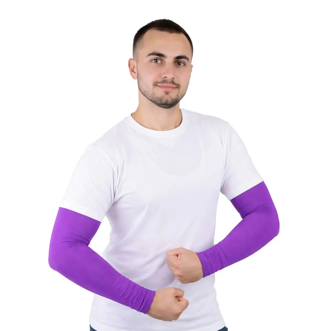 Purple Compression Arm Sleeves – UPF 50+ | Combatra