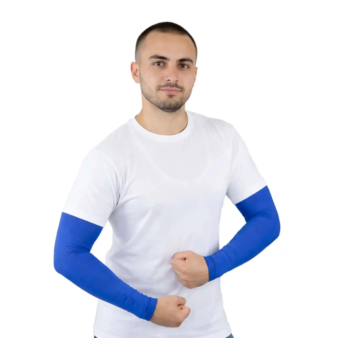 Combatra Camping Mid Blue Arm Sleeves – UPF 50+