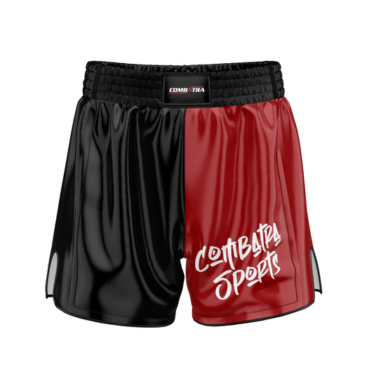 Combatra Sports Red & Black Muay Thai Shorts