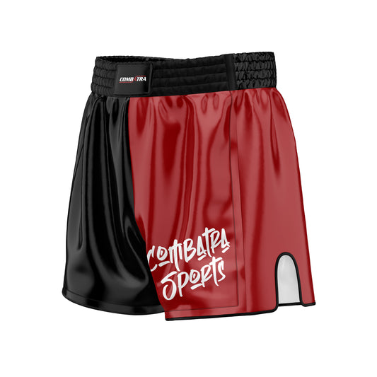 Combatra Sports Red & Black Muay Thai Shorts