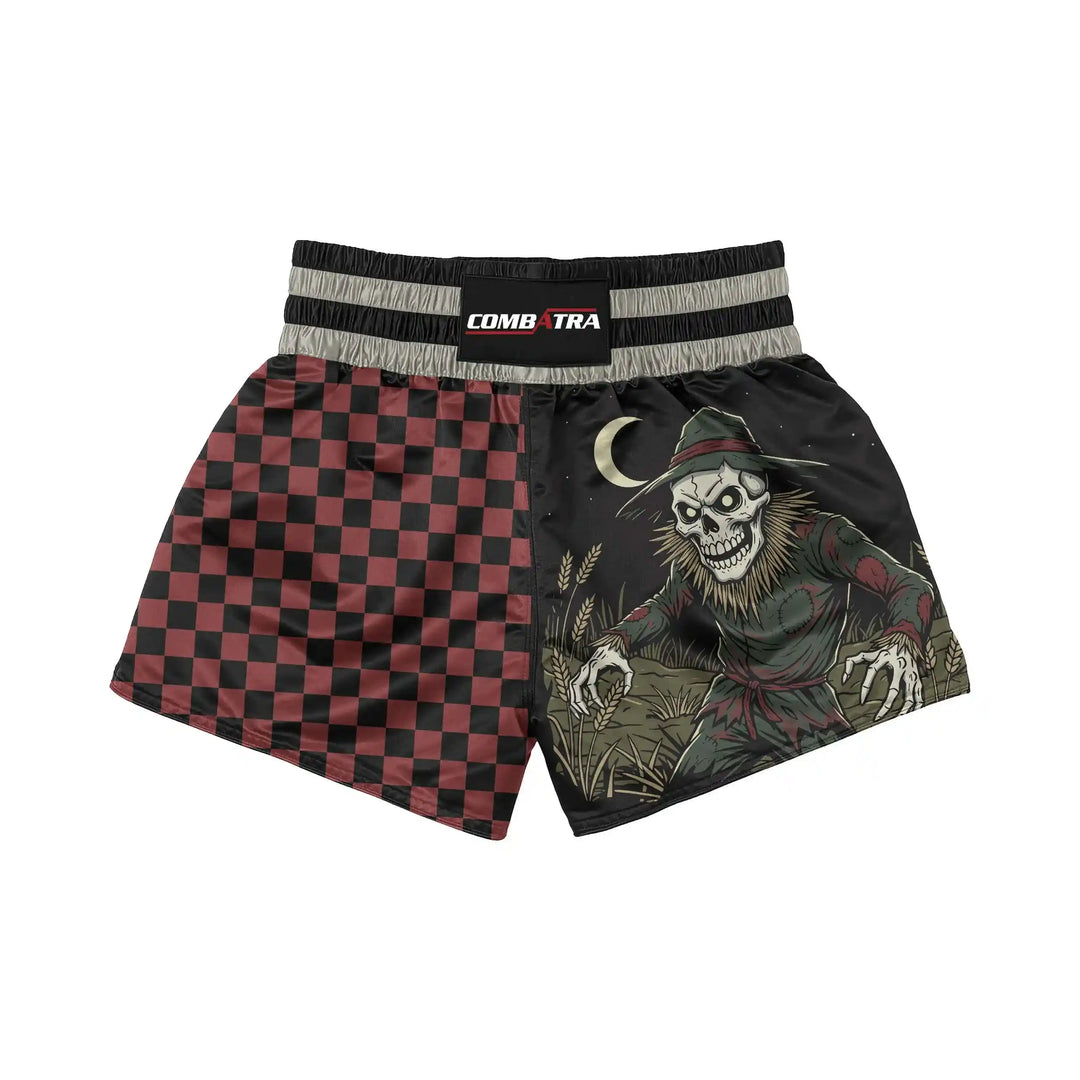 Night Scarecrow Warrior Muay Thai Shorts front view | Combatra