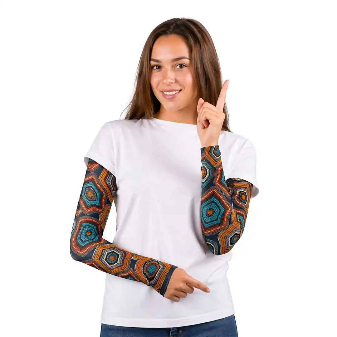 Combatra Outback Dot Patch Work Arm Sleeves – UPF 50+
