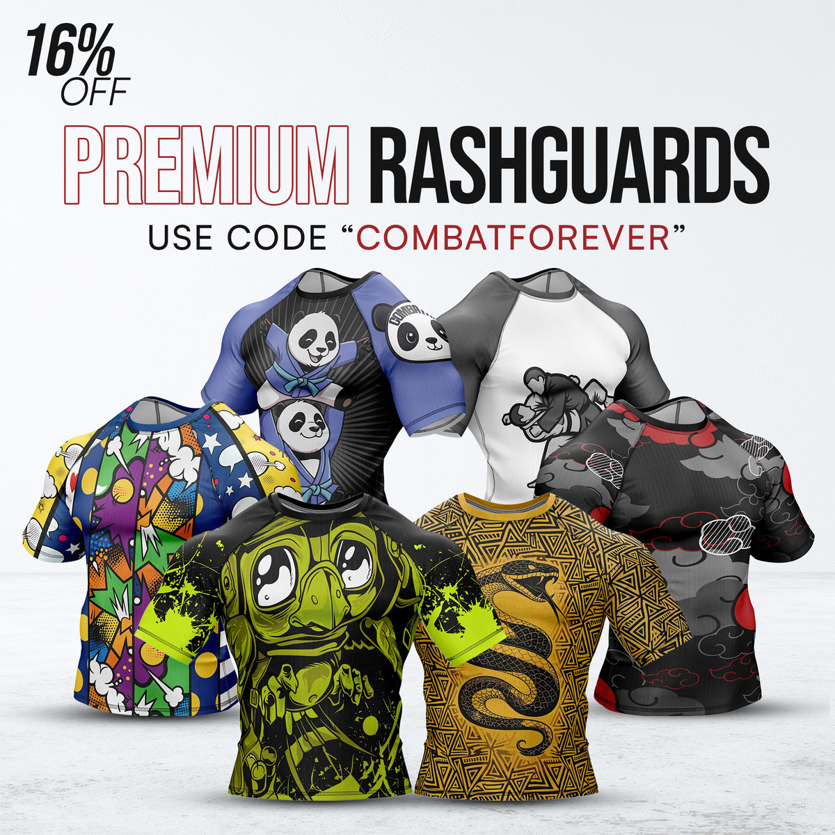 Combatra BJJ rashguards with UPF 50+ sun protection