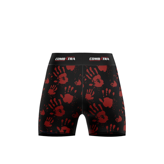 Hand printed   Women’s  Compression Shorts -  Combat Shorts
