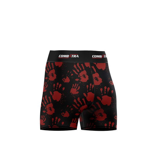 Hand printed   Women’s  Compression Shorts -  Combat Shorts