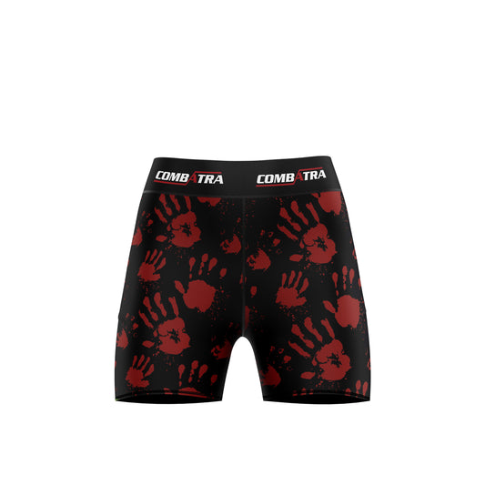 Hand printed   Women’s  Compression Shorts -  Combat Shorts
