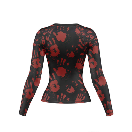 Hand printed Compression Rash Guard For Women