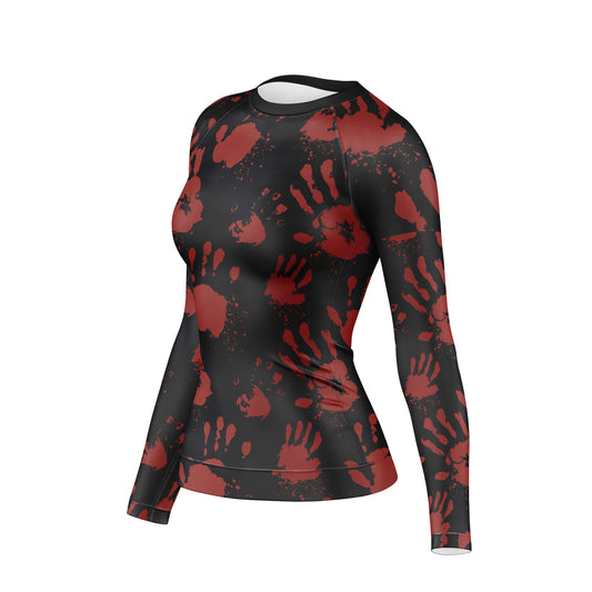Hand printed Compression Rash Guard For Women