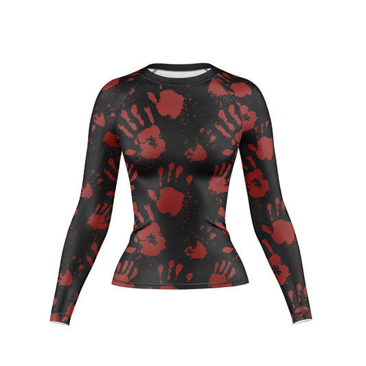 Hand printed Compression Rash Guard For Women