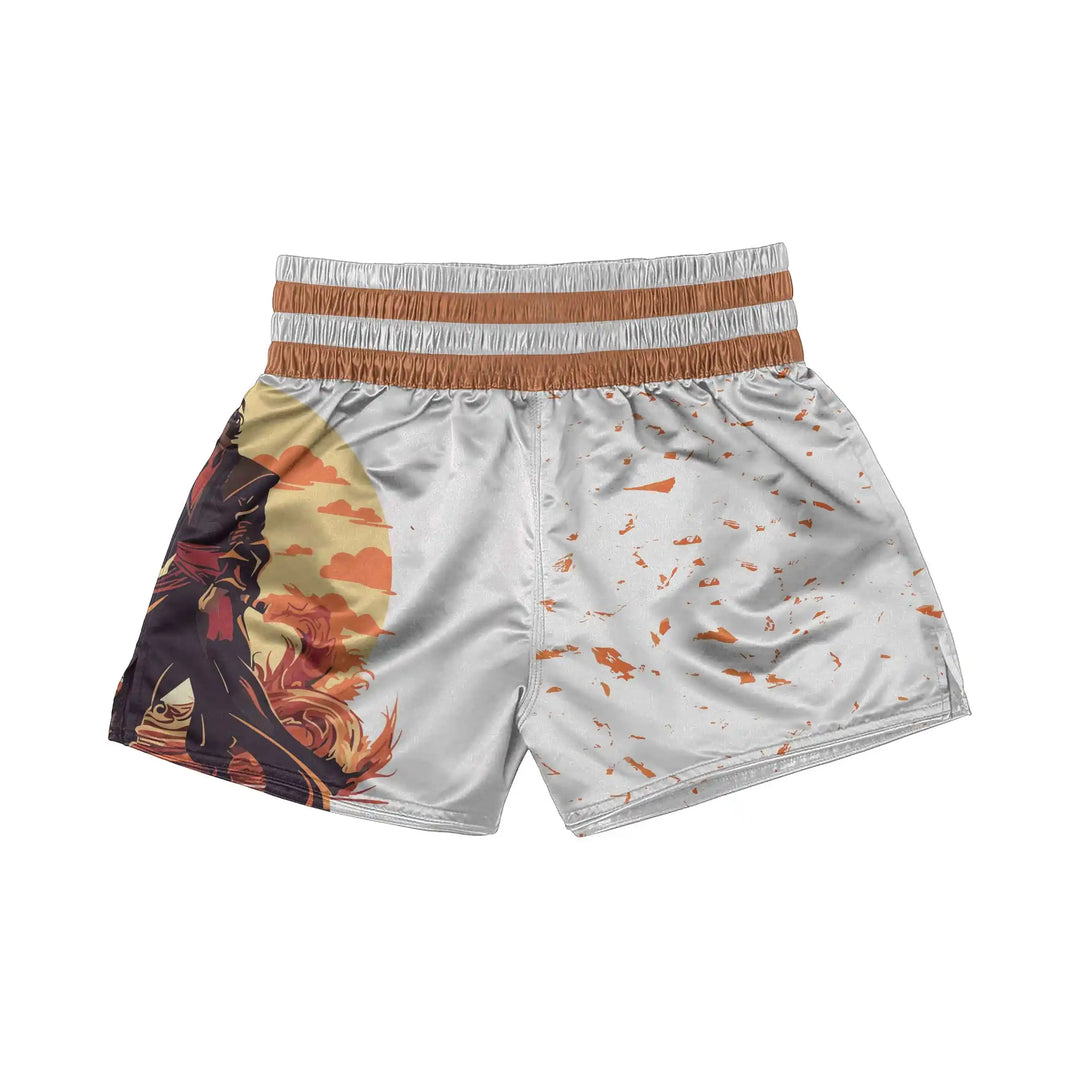 Samurai Warrior Muay Thai Shorts back view | Combatra