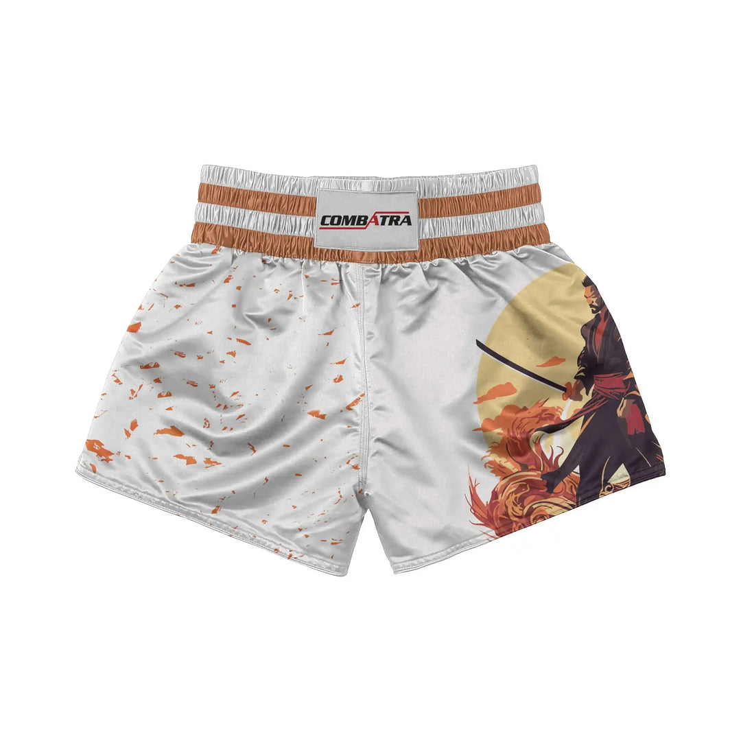 Samurai Warrior Muay Thai Shorts front view | Combatra