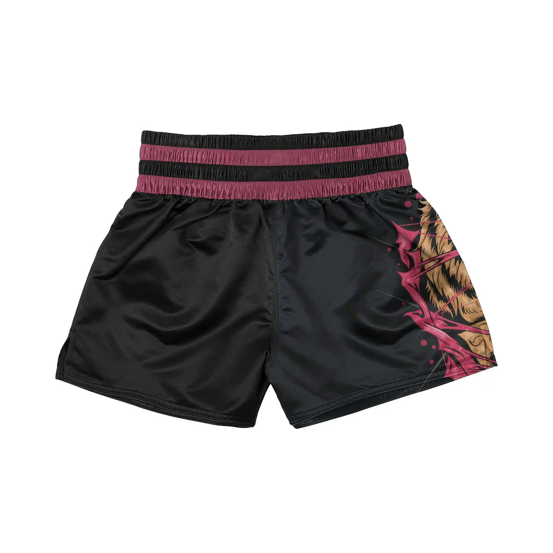 Savage Bear Attack Muay Thai Shorts back view | Combatra