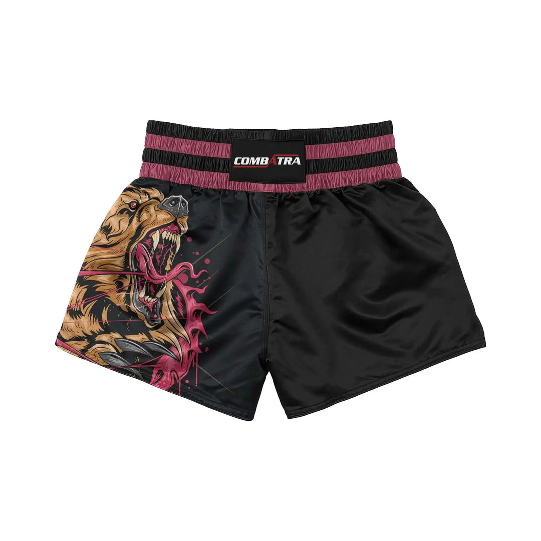 Savage Bear Attack Muay Thai Shorts front view | Combatra