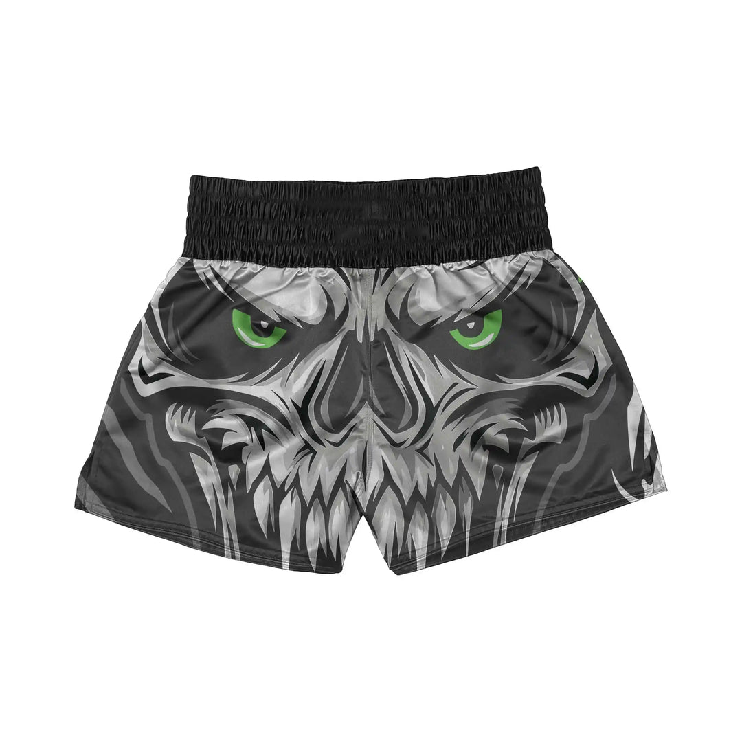 Scary Skeleton Muay Thai Shorts back view | Combatra