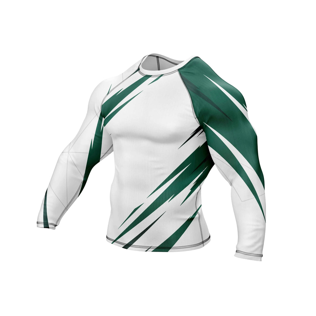 Combatra Green Strike Combat BJJ Rashguard – UPF 50+