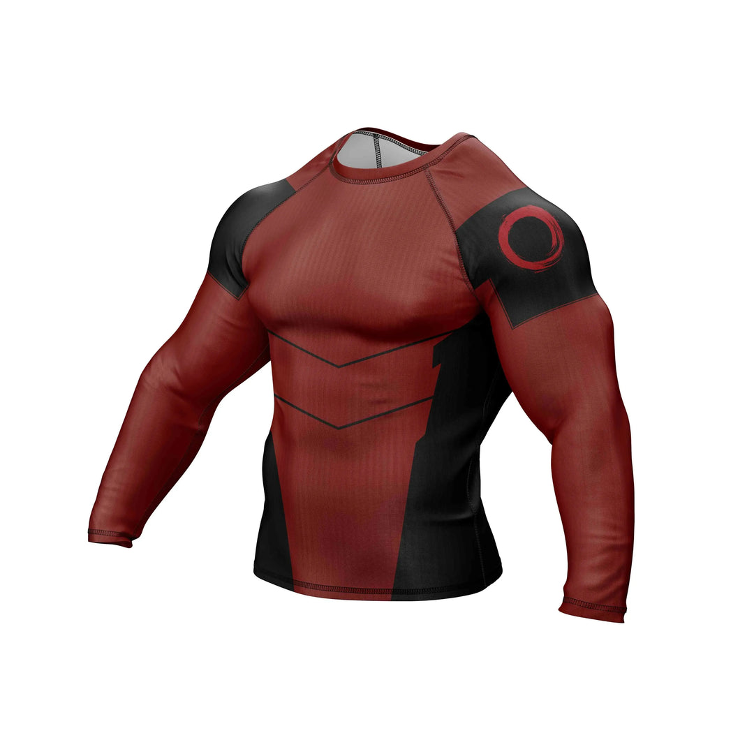 Combatra Red Vortex Combat BJJ Rashguard – UPF 50+