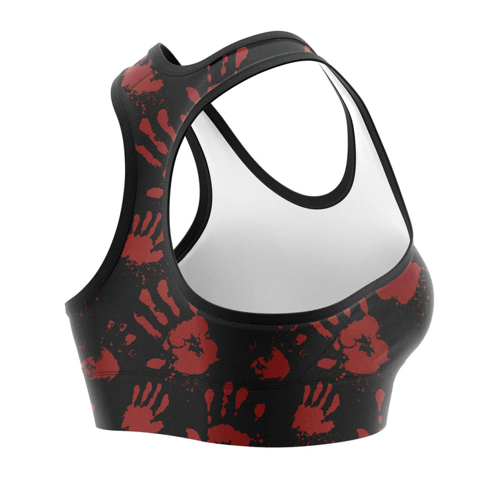 Handprint Sports Bra detail view | Combatra