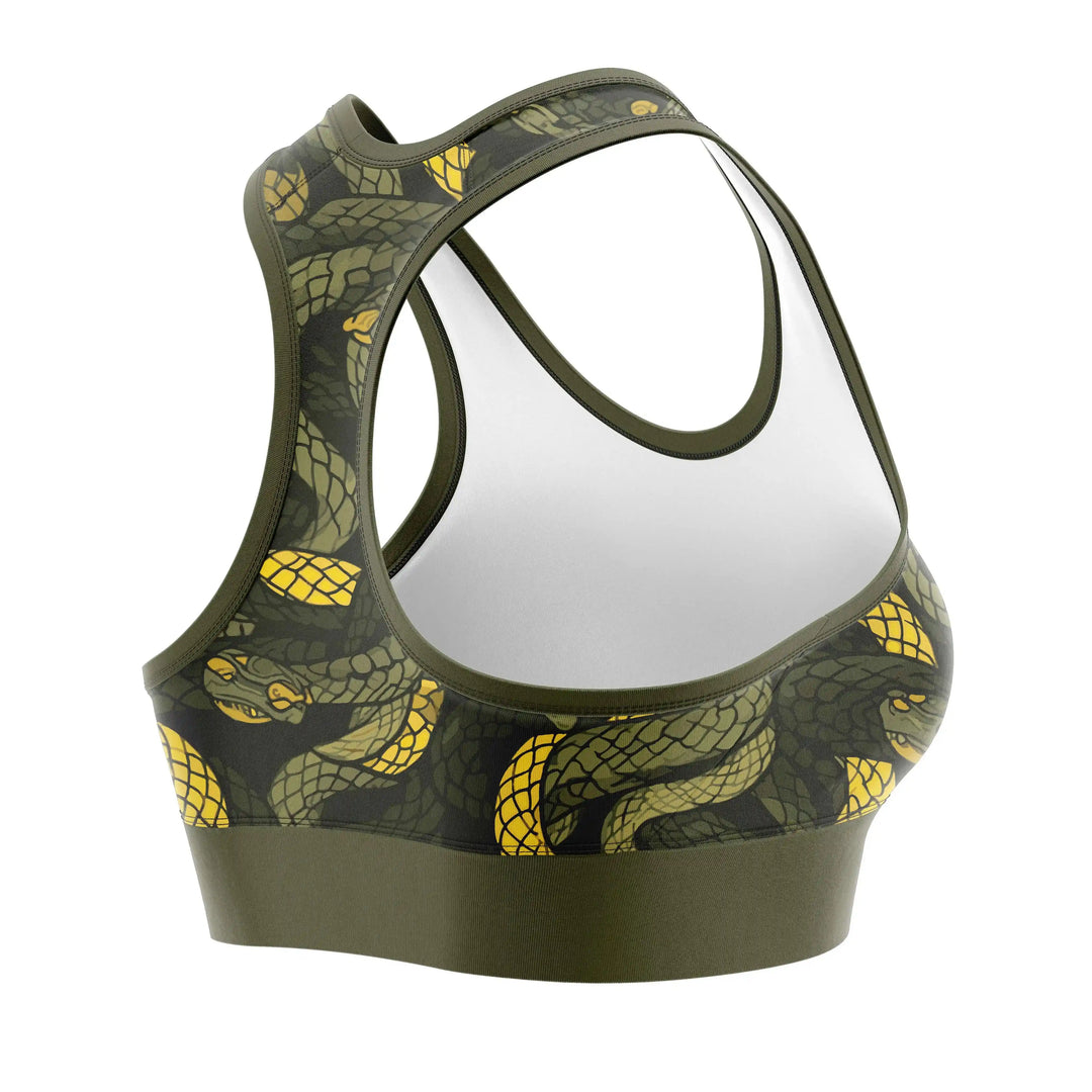Abstract Snake Fury Sports Bra detail view | Combatra