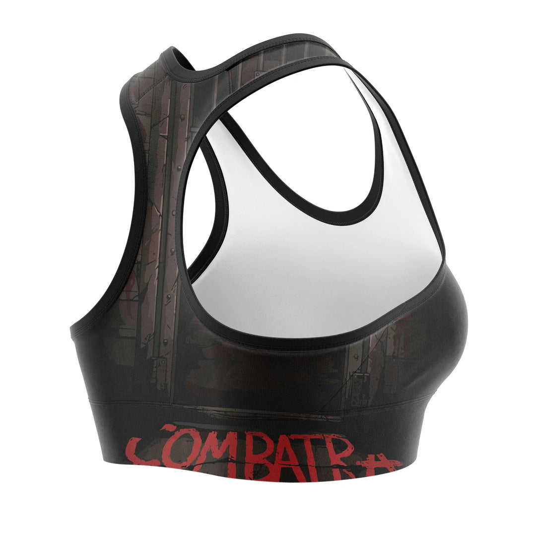 Cursed Doll Sports Bra detail view | Combatra